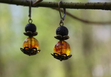 Серьги "Солнечный день и безлунная ночь"