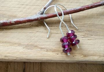 Серебряные серьги с природными гранатами