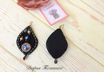 Комплект украшений с лентой шибори "Звёздная ночь"