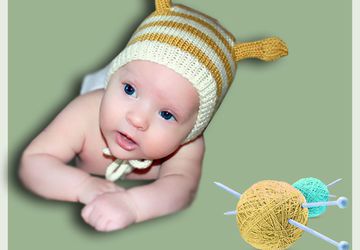 Вязаный Чепчик "Полосатик"