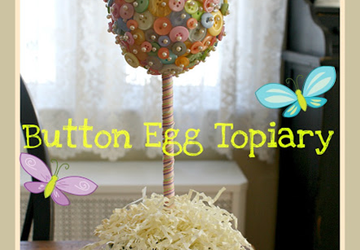 Топиарий  из пуговиц на Пасху своими руками.
