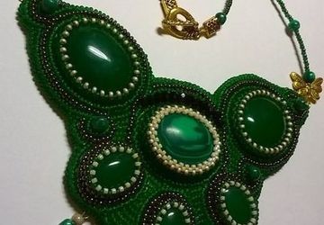 Колье "Малахитовая бабочка"