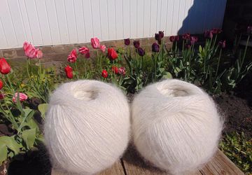 Пряжа из козьего пуха. Белая.