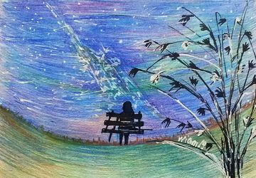 пейзаж с  девочкой