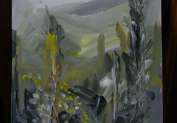 пейзаж с тополями 28*38