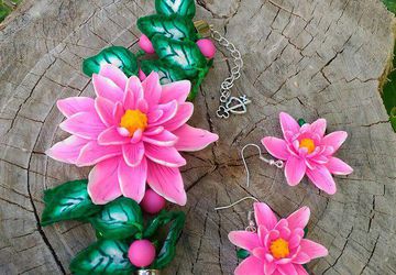 "Лотос" браслет и серьги