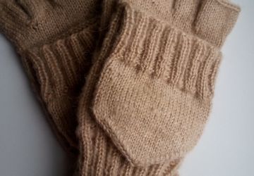 Варежки трансформеры, бежевые