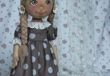 Текстильная интерьерная куколка "Ромашковое настроение"