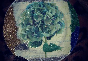 салфетка с цветком или другие лак или клей пва блестки тарелка