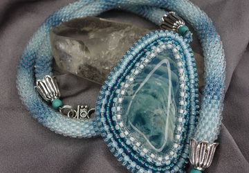 Кулон "Байкальский лёд". С флюоритом.