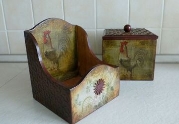 Короба для кухни "Петушки Бордо"