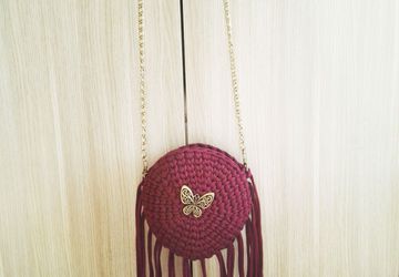 Круглая сумка марсала