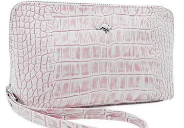 Косметичка кажаная Cangurione 3150-010 KR/Pink "кроко"