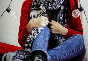 Шарф- палантин " Пингвины "