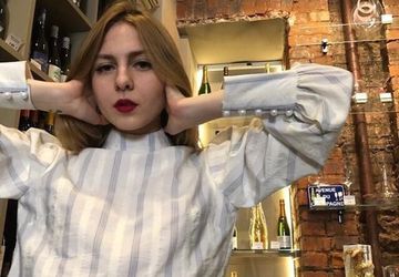 Блузка из хлопка в голубую полоску