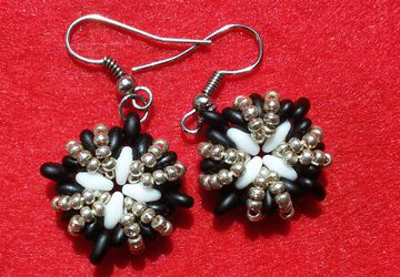 Серьги  " Черное/белое"