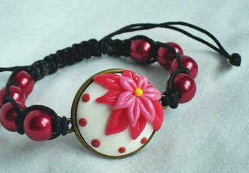 Цветочный шамбала браслет