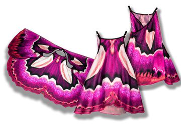 Сарафан, имитирующий крылья бабочки Ротшильдия, фотопринт