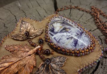 Кулон "Звенящая роща" с лепидолитом