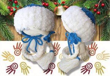 Вязаная шапочка "Снегурочка"