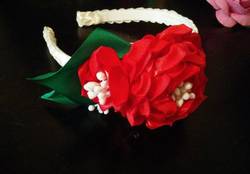 Ободок "Роза на снегу"