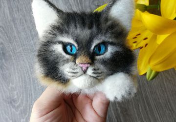 Брошь с котиком