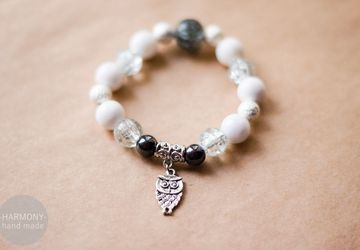 Браслет на резинке "Совушка"