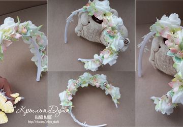 Ободок с цветами ручной работы