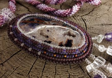 Кулон с аметистом "Хрустальное время"