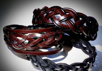Мужской браслет "плетёнка" из натуральной кожи