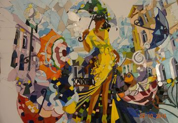 Дама с зонтиками (создана по акварели Миши Ленна)