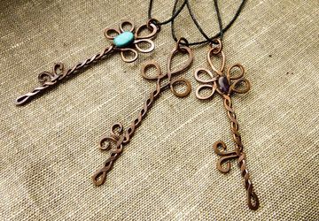 Украшения из медной проволоки своими руками: кулон-ключик