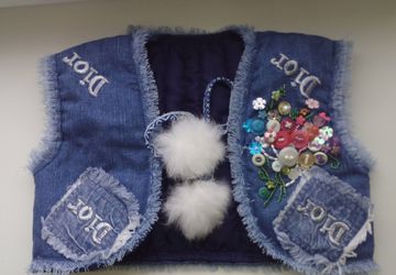 Джинсовые жилетки для девочек