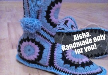 Сапожки вязаные домашние