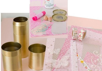 Декоративные емкости для хранения своими руками из жестяных банок.