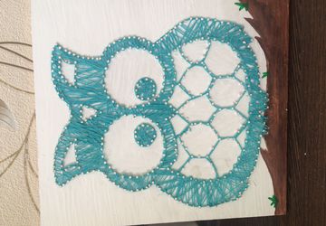 Пано из гвоздей и ниток