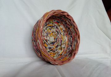 Конфетница плетеная круглая "Цветное настроение", №1