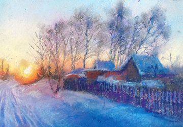 Пастель Зимний рассвет