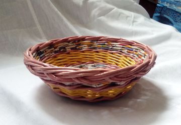 Конфетница плетеная "Цветная полоса", №2