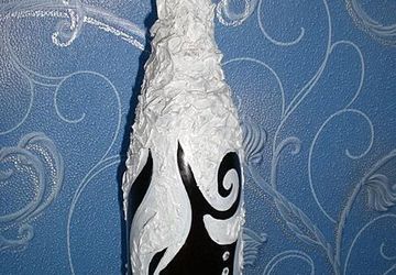 Декупаж бутылок туалетной бумагой