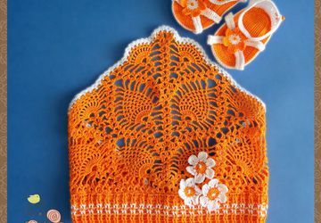 Косынка и сандалики "Оранжевое лето"