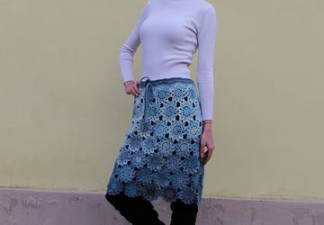 Ажурная мохеровая юбка