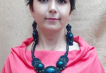 Комплект украшений из сутажа "Млечный путь"