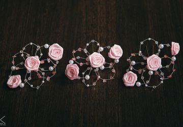 Шпильки в нежно-розовом цвете (3 шт)