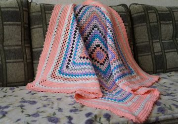 Детский плед, вязание крючком