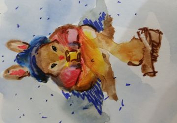 Открытка "милый кролик"