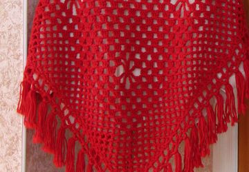 Шаль крючком  Калина