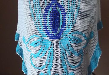 Шаль "Бирюзовый цвет"