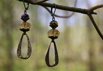 Серьги "Капелька рыжего солнца"