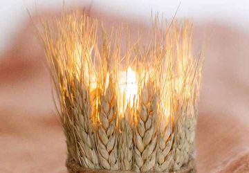 Делаем подсвечник из растительных материалов